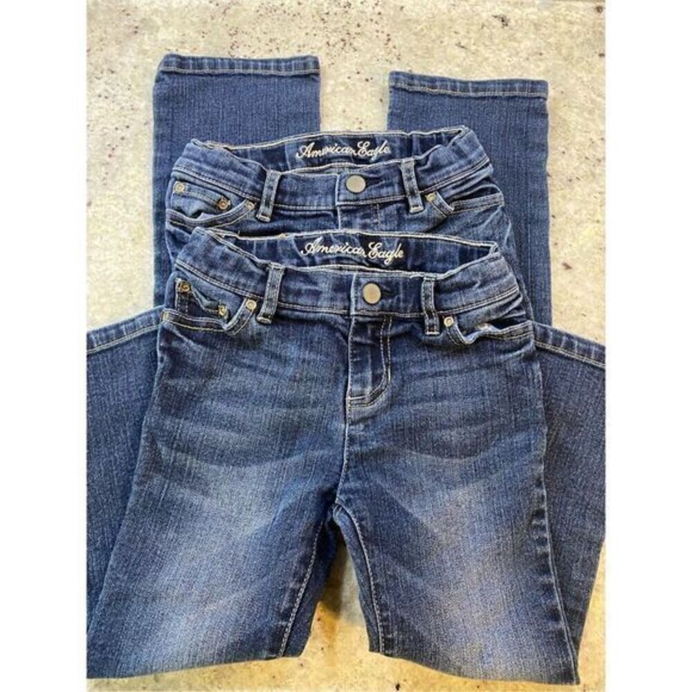 Toddler Girls American Eagle Bootcut Dark Wash Jeans Size 3‎ Years  Bundle Of 2